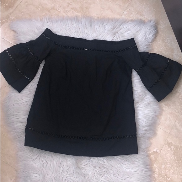 Michael Kors Crochet Eyelet Off the Shoulder Top - Picture 2 of 6